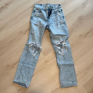 Super high-rise ankle straight jeans
